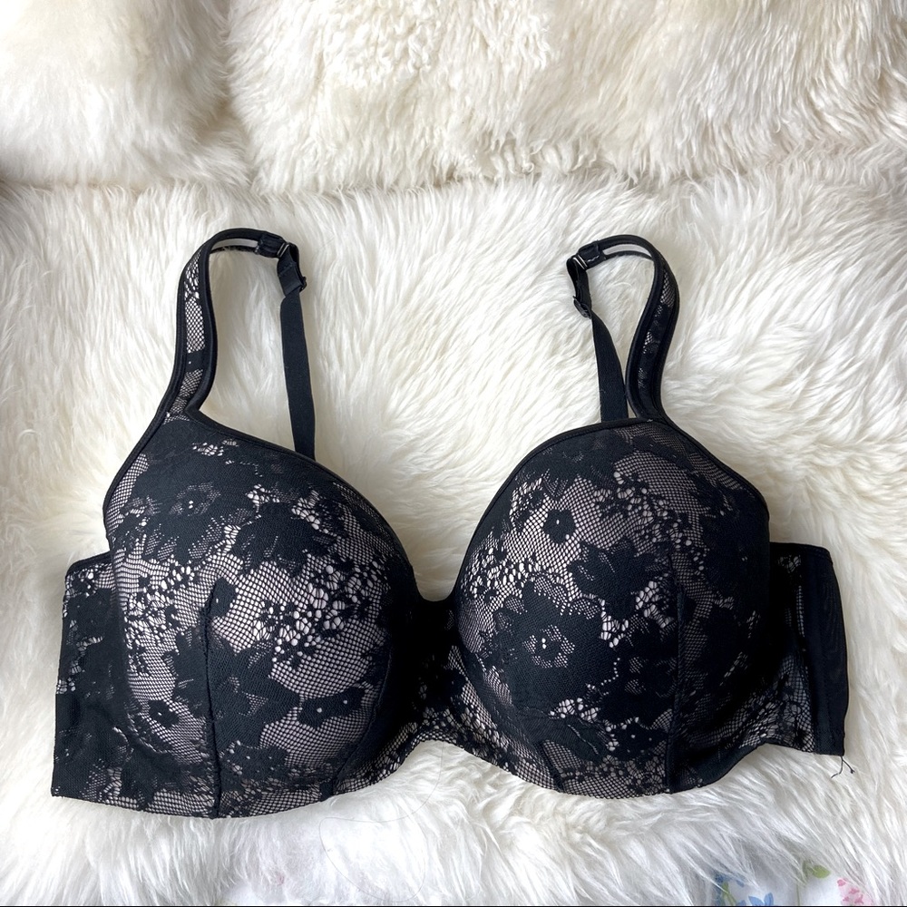 Cacique Lace Lightly Lined Balconette Bra 42DD Lane Bryant